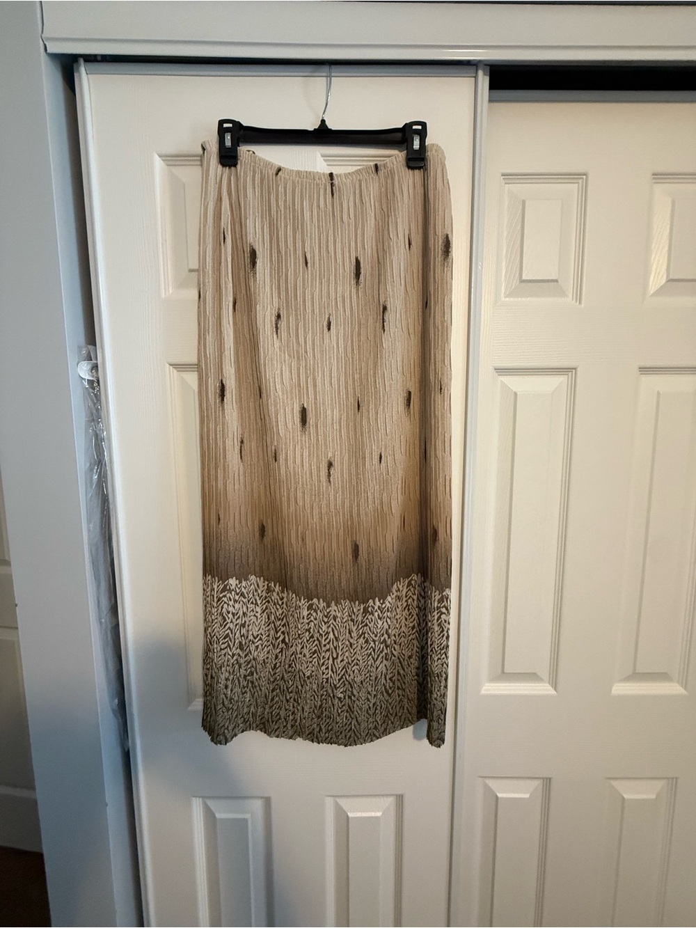 TWO (2) ladies Maxi Skirts - Brown Patterned and Classic Black